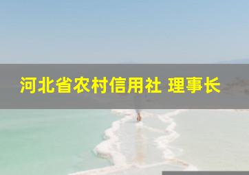 河北省农村信用社 理事长